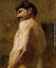 Nude Canvas Paintings - Bust of a Nude Man